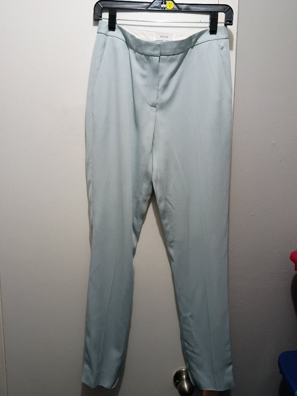 REISS women slim fit trouser pants in light blue (sz2)